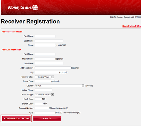 Receiver number